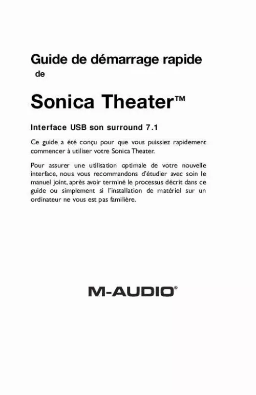 Mode d'emploi M-AUDIO SONICA THEATER 7.1