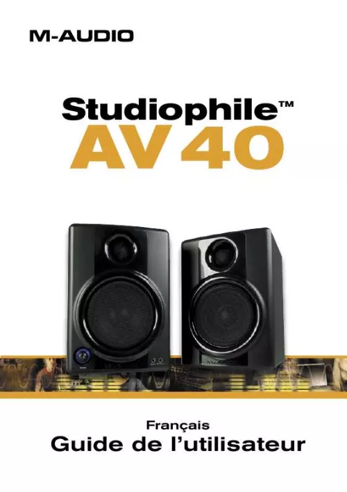 Mode d'emploi M-AUDIO STUDIOPHILE AV 40