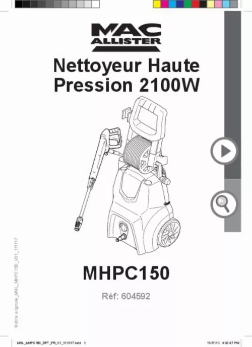 Mode d'emploi MAC ALLISTER MHPC 130-P
