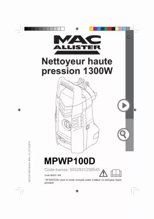 Mode d'emploi MAC ALLISTER MPWP100F