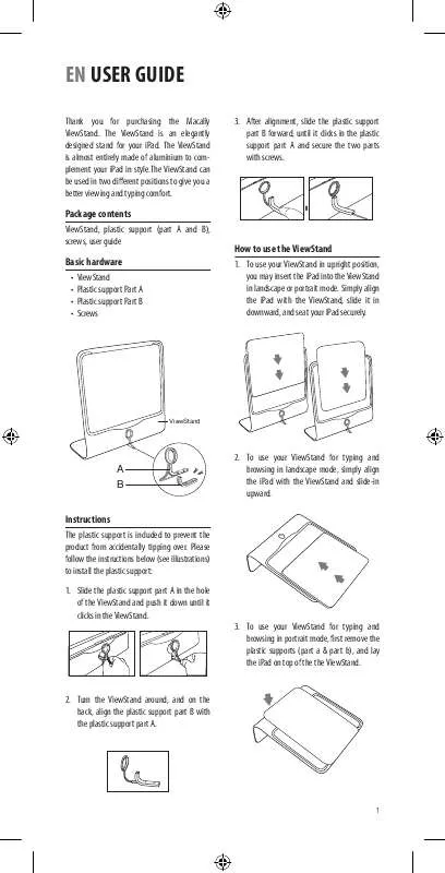 Mode d'emploi MACALLY VIEWSTAND