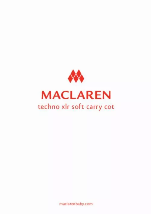 Mode d'emploi MACLAREN XLR RECARO