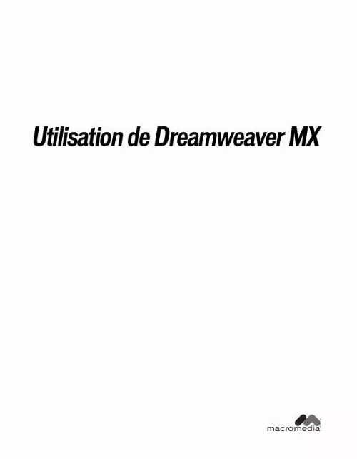 Mode d'emploi MACROMEDIA DREAMWEAVER MX 6