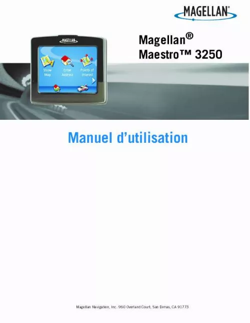 Mode d'emploi MAGELLAN MAESTRO 3250