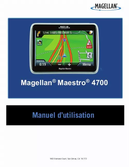 Mode d'emploi MAGELLAN MAESTRO 4700