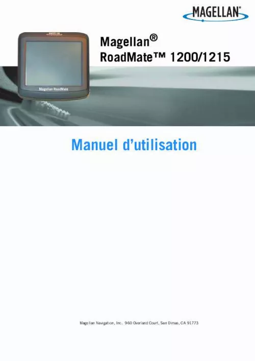 Mode d'emploi MAGELLAN ROADMATE 1215