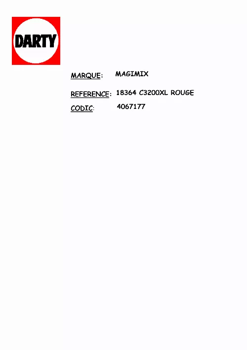 Mode d'emploi MAGIMIX COMPACT 3200 XL 18371F