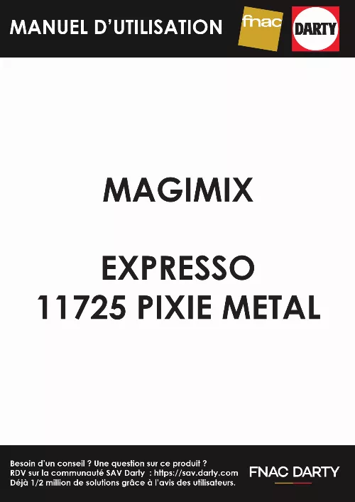 Mode d'emploi MAGIMIX PIXIE 11725