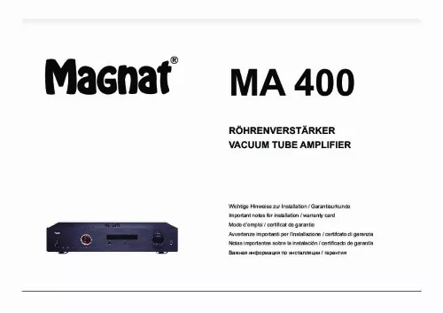 Mode d'emploi MAGNAT MA 400