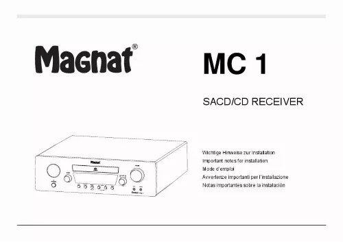 Mode d'emploi MAGNAT MC 1