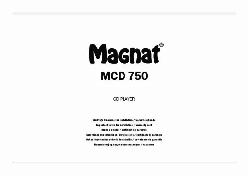 Mode d'emploi MAGNAT MCD750