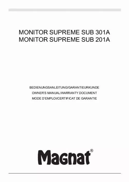 Mode d'emploi MAGNAT MONITOR SUPREME SUB 201A