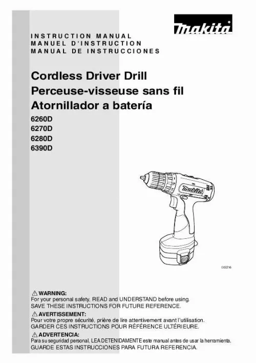 Mode d'emploi MAKITA 6260D