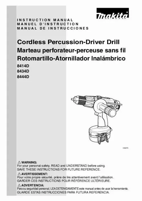 Mode d'emploi MAKITA 8414D