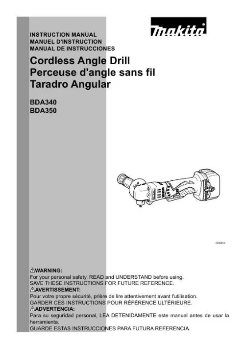 Mode d'emploi MAKITA BDA340