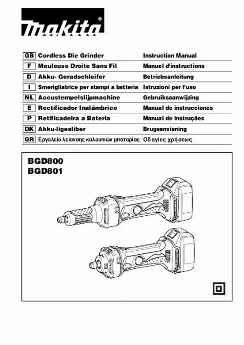 Mode d'emploi MAKITA BGD801