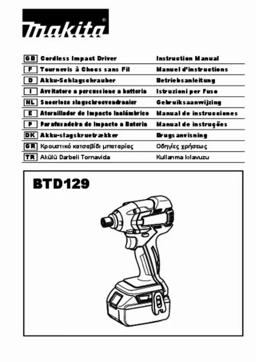 Mode d'emploi MAKITA BTD129