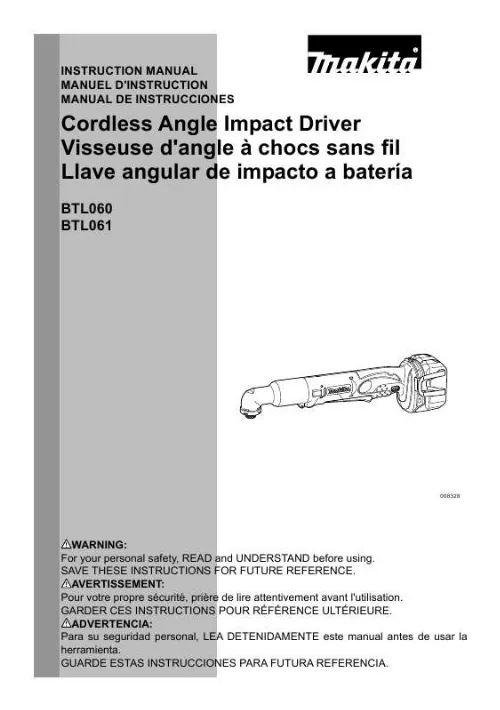 Mode d'emploi MAKITA BTL061