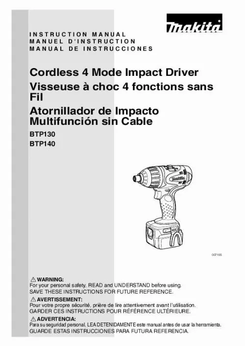 Mode d'emploi MAKITA BTP130