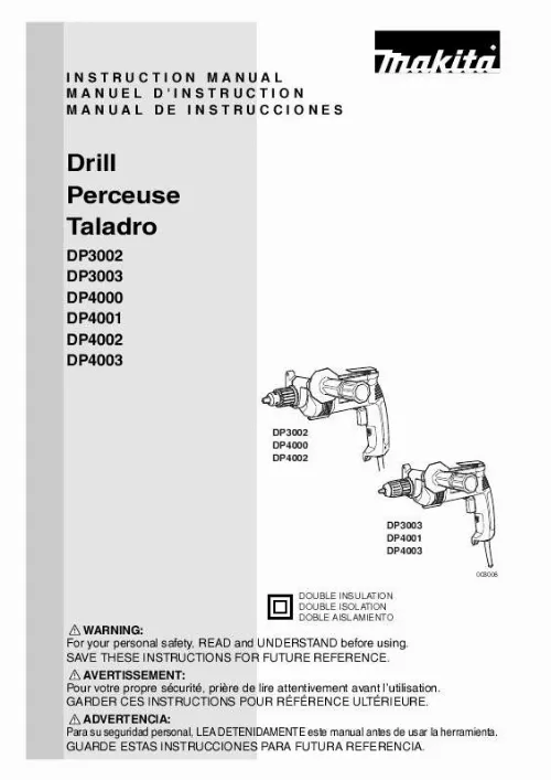 Mode d'emploi MAKITA DP4001