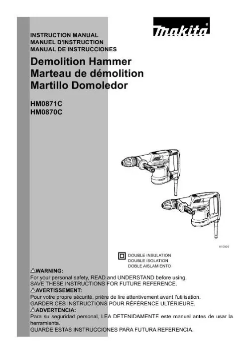 Mode d'emploi MAKITA HM870C