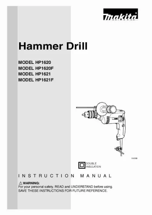 Mode d'emploi MAKITA HP1620