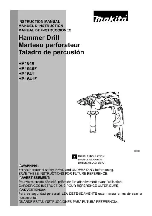 Mode d'emploi MAKITA HP1641F