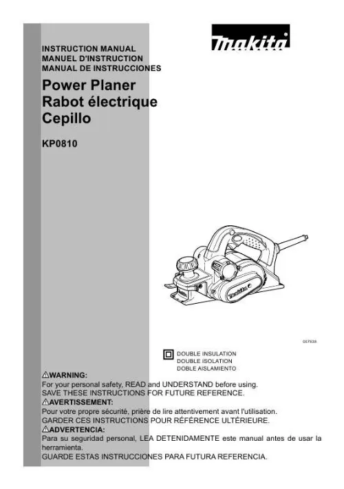 Mode d'emploi MAKITA KP0810