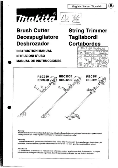 Mode d'emploi MAKITA RBC351