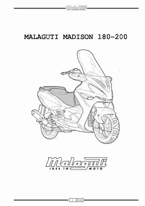 Mode d'emploi MALAGUTI MADISON 180-200