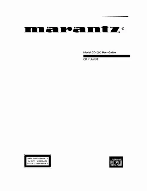 Mode d'emploi MARANTZ CD4000