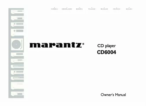 Mode d'emploi MARANTZ CD 6004