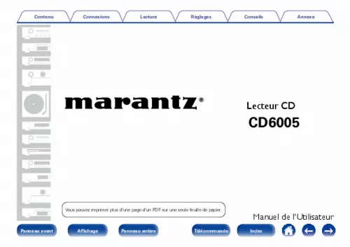 Mode d'emploi MARANTZ CD6005