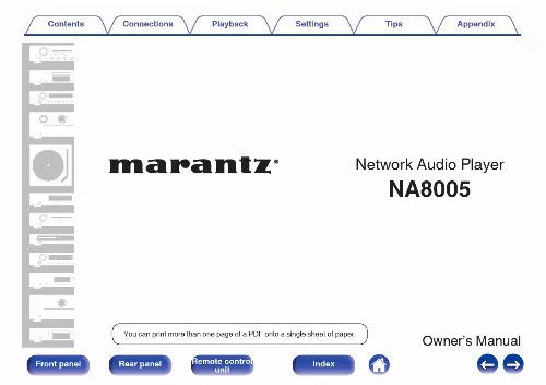 Mode d'emploi MARANTZ NA8005