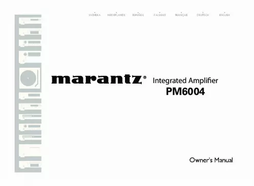Mode d'emploi MARANTZ PM6004