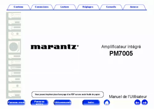 Mode d'emploi MARANTZ PM7005