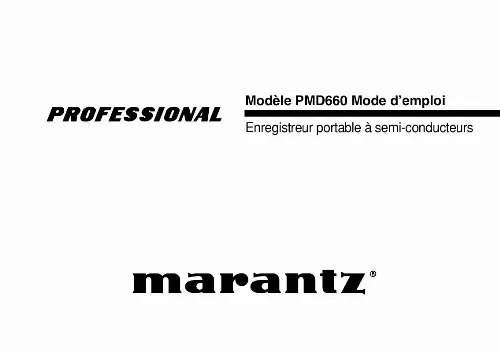 Mode d'emploi MARANTZ PMD660