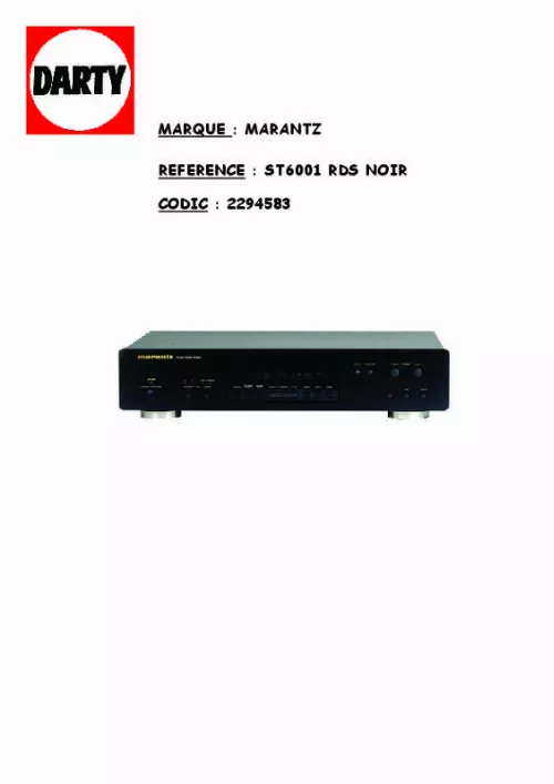 Mode d'emploi MARANTZ ST 6001