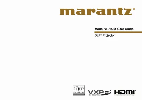 Mode d'emploi MARANTZ VP 15 S1