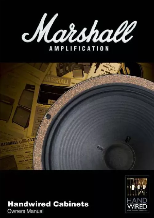 Mode d'emploi MARSHALL HANDWIRED CABINETS