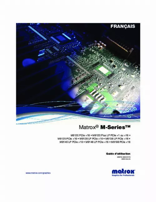 Mode d'emploi MATROX M9120 PLUS LP PCIE X1