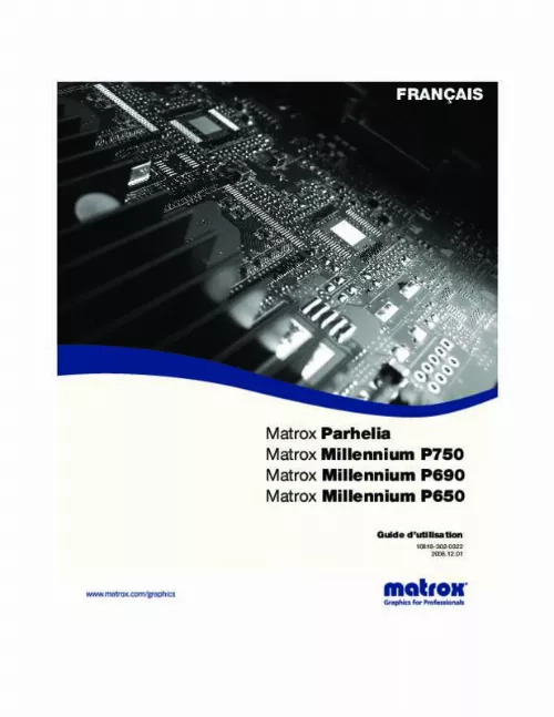 Mode d'emploi MATROX MILLENNIUM P690 PCI