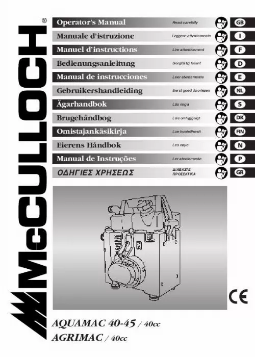 Mode d'emploi MCCULLOCH AQUAMAC 45 STD