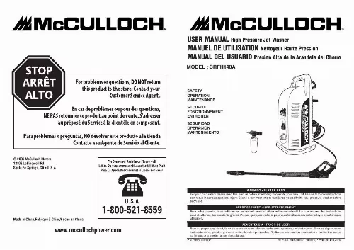 Mode d'emploi MCCULLOCH CRFH140A