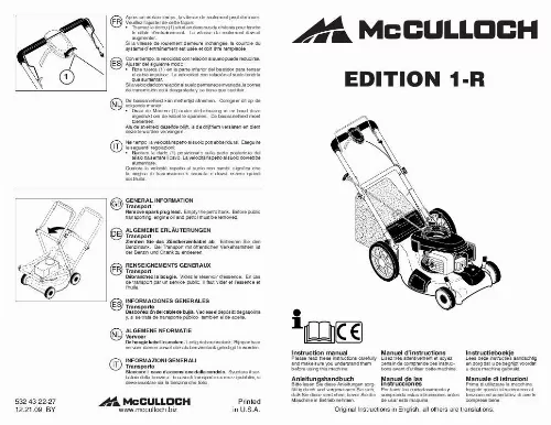 Mode d'emploi MCCULLOCH EDITION 1-R