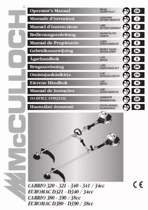 Mode d'emploi MCCULLOCH EUROMAC D390- 38CC