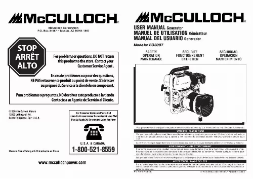 Mode d'emploi MCCULLOCH FG300T