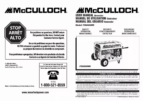 Mode d'emploi MCCULLOCH FG6000MK