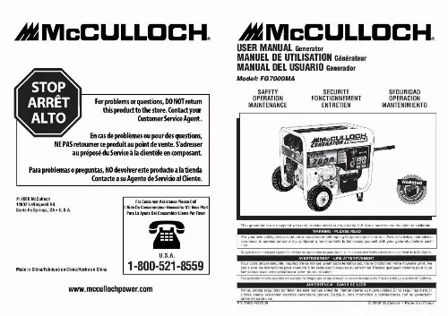 Mode d'emploi MCCULLOCH FG7000MA
