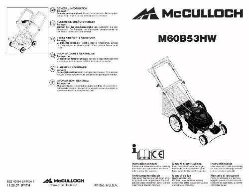 Mode d'emploi MCCULLOCH M60B53HW